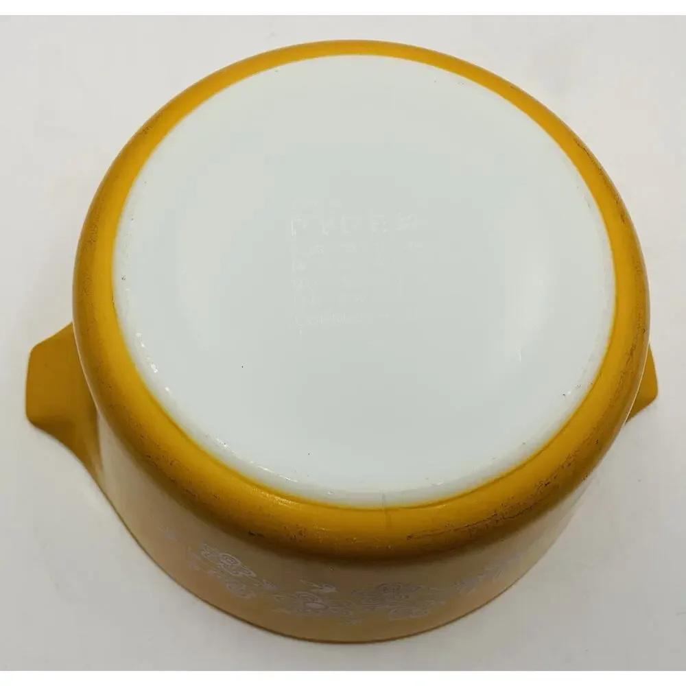 Pyrex Vintage Butterfly Gold Casserole Dishes 1L & 1.5L 473-b 474-b w/ Lids